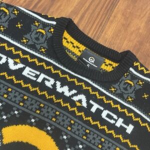 Blizzard OVERWATCH Gamer Ugly Christmas Sweater by Think Geek Yellow Black Sz XL